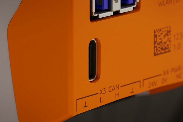 Close-up of the USB-C port of a RevPi Connect