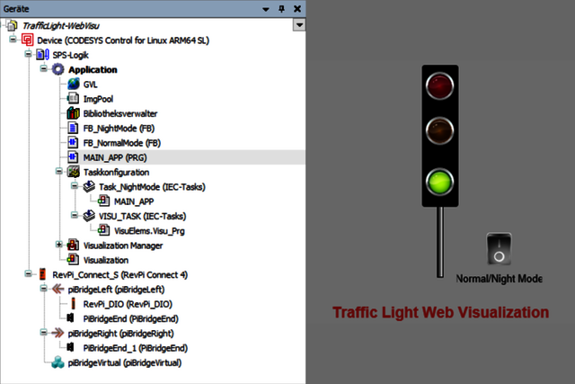 Screenshot CODESYS WebVisu mit Revolution Pi