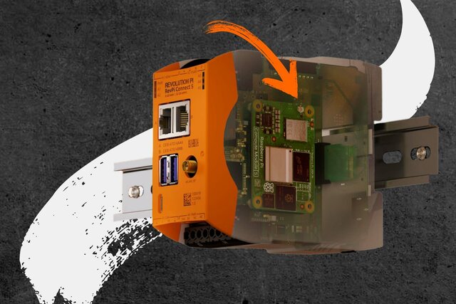 Industrial Raspberry Pi mit sichtbarem Raspberry Pi Compute Module