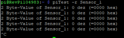 Ausgabe der Sensor Werte